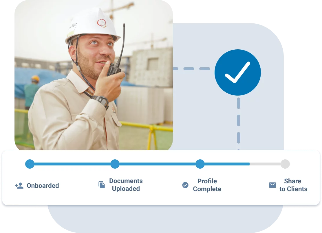 UI example of assigning documents to a workers profile